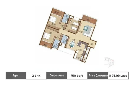 2 BHK-750   SqFt